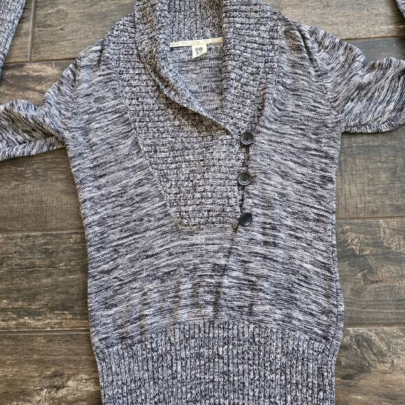 #614 Roxy Charcoal and Light Gray Cowl Neck Sweater - Picture 9 of 11